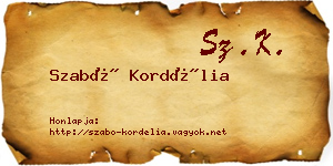 Szabó Kordélia névjegykártya